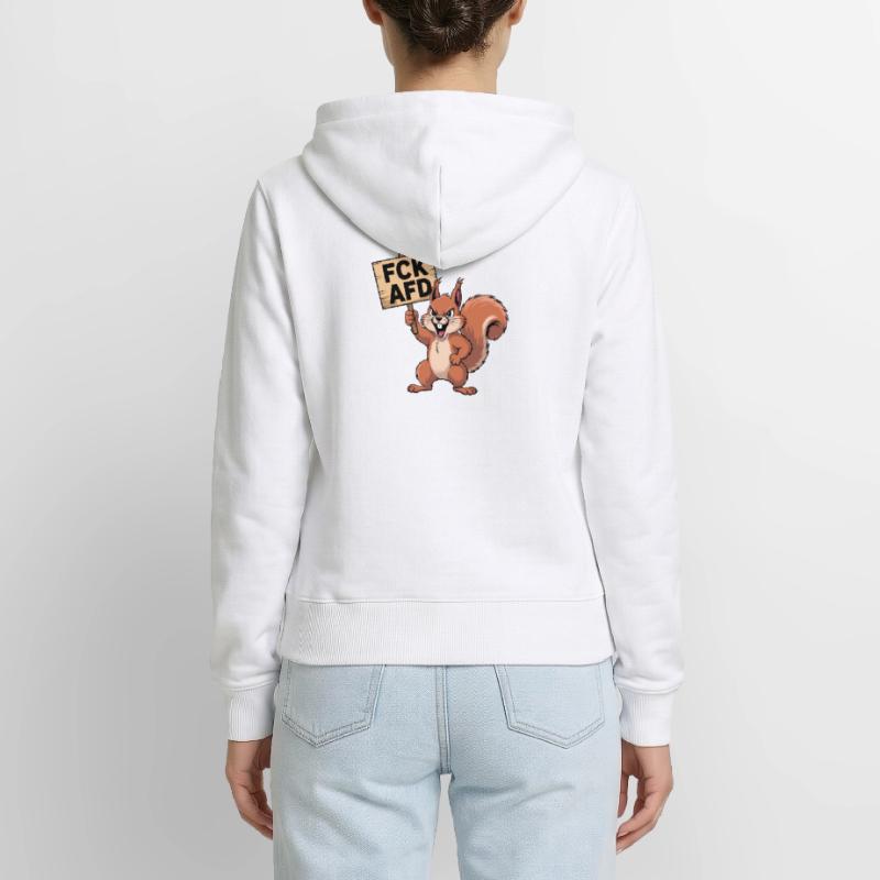 FCK AFD - Antifa Eichhörnchen Tee Frauen Premium Bio Zip Hoodie