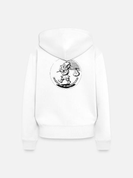 EVERYDAY IS DYRDOMDEJ - Frauen Premium Bio Zip Hoodie - Weiß