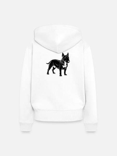 Bullterrier - Frauen Premium Bio Zip Hoodie - Weiß