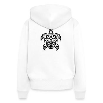 Meeresschildkröte - Frauen Premium Bio Zip Hoodie - Weiß - Hinten - AI Model Female 172 light (172cm)