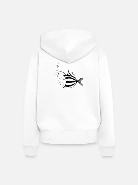 Fisch Lampe - Frauen Premium Bio Zip Hoodie - Weiß