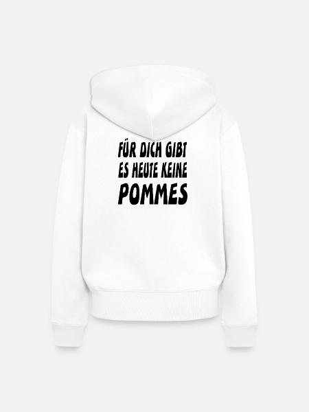 Pommes - Frauen Premium Bio Zip Hoodie - Weiß