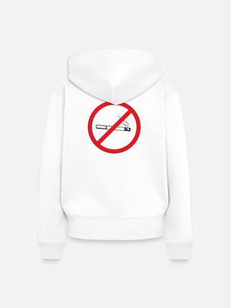 Nichtraucher Zeichen - Illustration - Frauen Premium Bio Zip Hoodie - Weiß