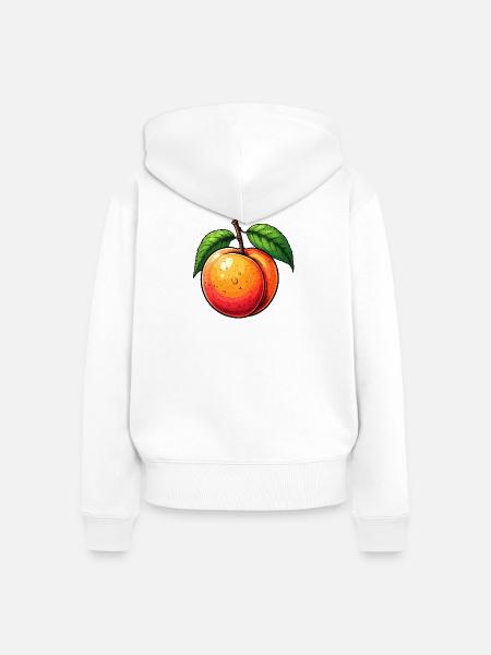 Pfirsich - Frauen Premium Bio Zip Hoodie - Weiß
