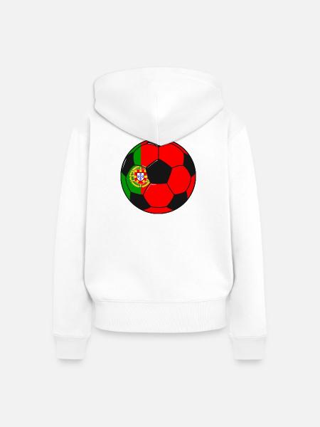 Fußballmannschaft Portugal - Frauen Premium Bio Zip Hoodie - Weiß