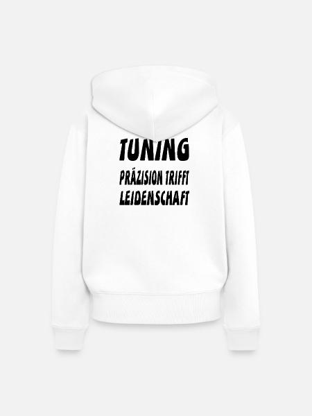 Tuning - Frauen Premium Bio Zip Hoodie - Weiß
