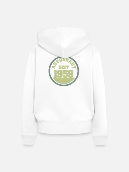 Astronaut 1959 - Frauen Premium Bio Zip Hoodie - Weiß