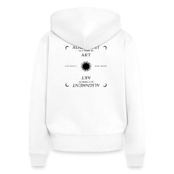 Alignment is a Form of Art - Frauen Premium Bio Zip Hoodie - Weiß - Hinten - AI Model Female 172 light (172cm)