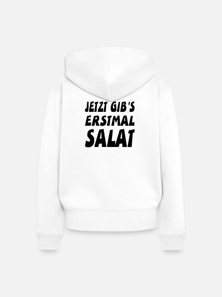 Salat - Frauen Premium Bio Zip Hoodie - Weiß