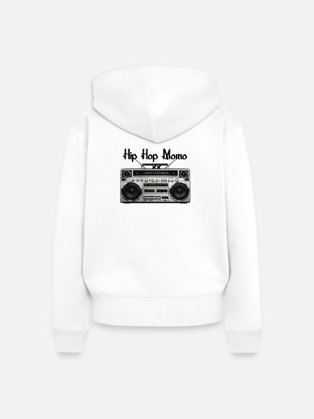 Ghetto Blaster - Frauen Premium Bio Zip Hoodie - Weiß