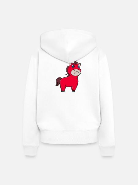 Heulendes Pferd - Frauen Premium Bio Zip Hoodie - Weiß