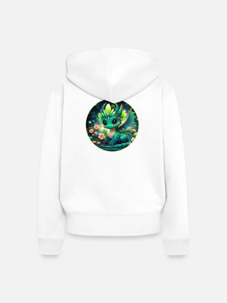 Drachenjunge im Regenwald - Frauen Premium Bio Zip Hoodie - Weiß