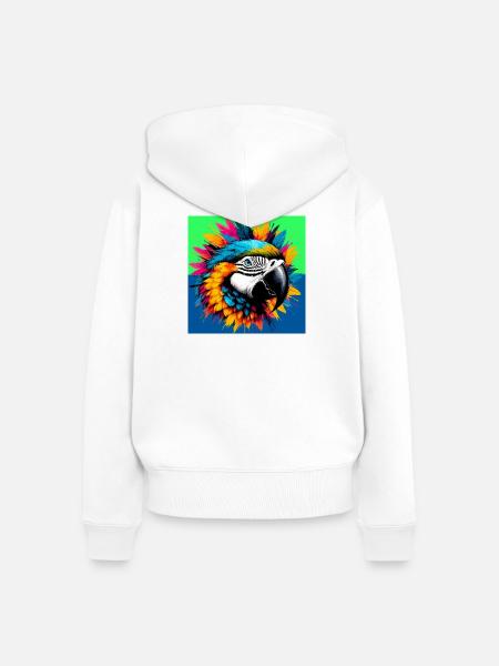 Papagei - Frauen Premium Bio Zip Hoodie - Weiß
