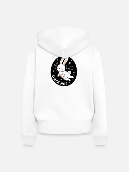 Space Hop - Frauen Premium Bio Zip Hoodie - Weiß