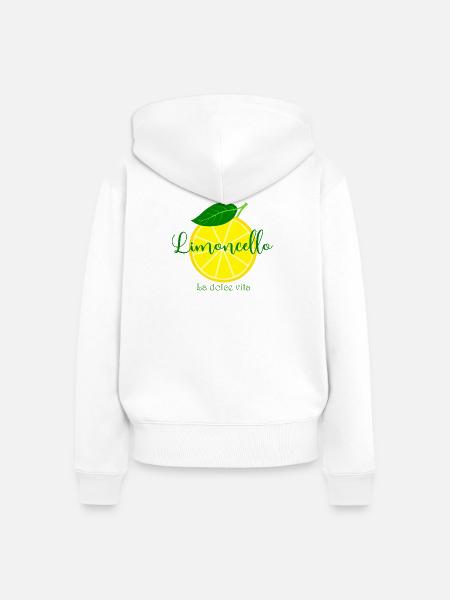 Limoncello La Dolce Vita - Frauen Premium Bio Zip Hoodie - Weiß