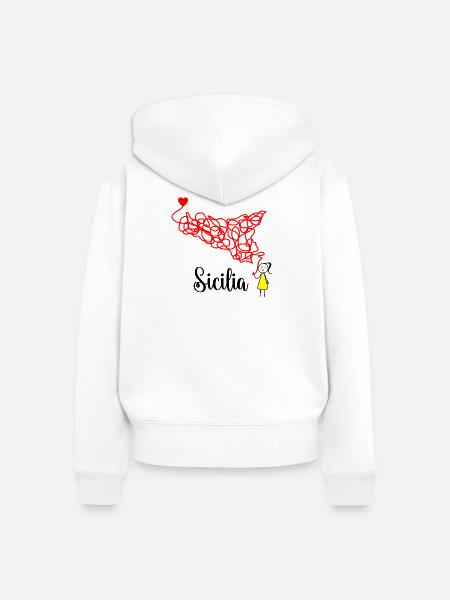 Sizilien - Frauen Premium Bio Zip Hoodie - Weiß