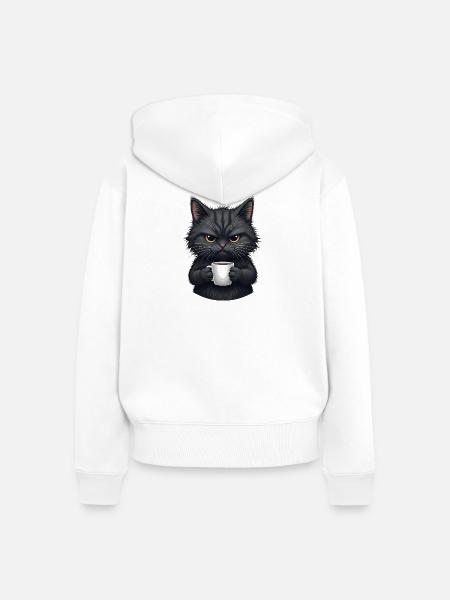Schwarze Katzen-Geschenke - Frauen Premium Bio Zip Hoodie - Weiß