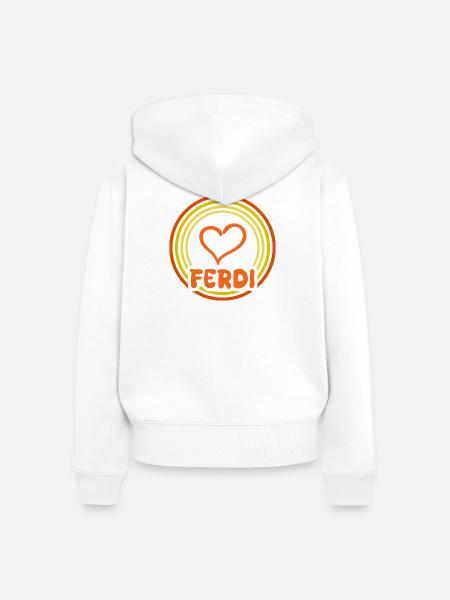 Geschenkidee Ferdi - Frauen Premium Bio Zip Hoodie - Weiß