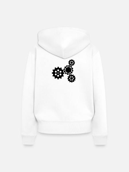 Zahnräder wachsen - Frauen Premium Bio Zip Hoodie - Weiß