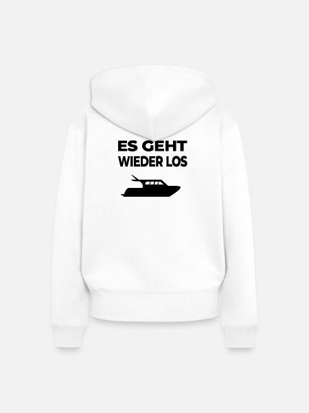 Motorboot - Frauen Premium Bio Zip Hoodie - Weiß