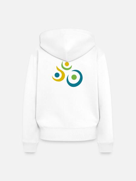 yoga-design_8 - Frauen Premium Bio Zip Hoodie - Weiß