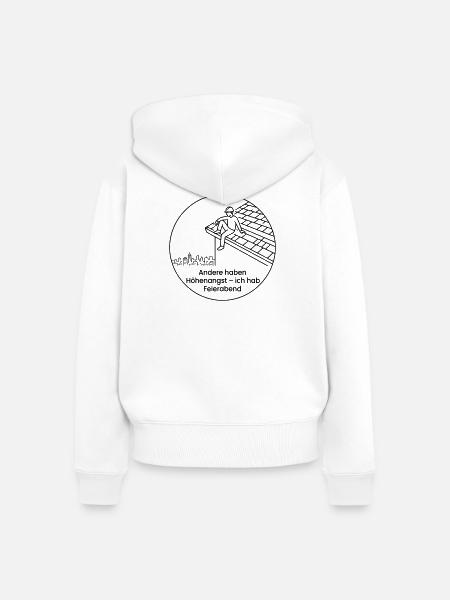 Dachdecker Höhenangst Feierabend - Frauen Premium Bio Zip Hoodie - Weiß