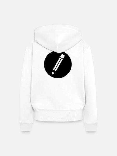 Bleistift - Frauen Premium Bio Zip Hoodie - Weiß