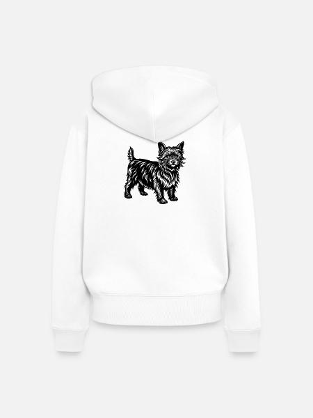 Cairn Terrier - Frauen Premium Bio Zip Hoodie - Weiß