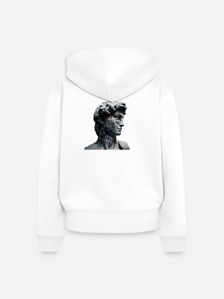 Dont Think Too Much Graffiti-David - Frauen Premium Bio Zip Hoodie - Weiß