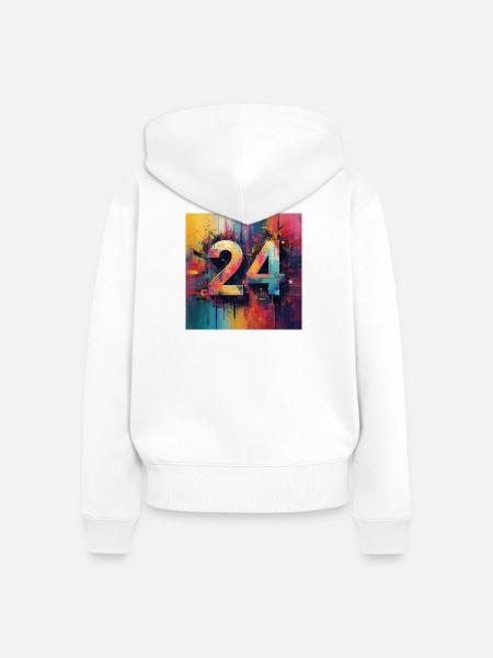 Farbenfrohe Abstraktion 24 - Frauen Premium Bio Zip Hoodie - Weiß
