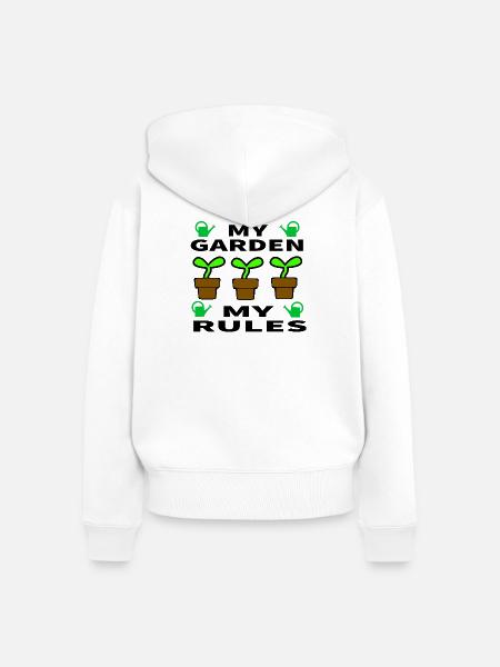 Garten - Frauen Premium Bio Zip Hoodie - Weiß