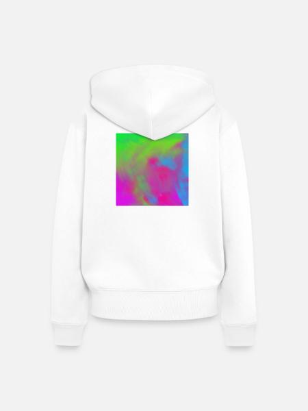 Lebendiger Neon-Tie-dye-Farbverlauf Burst - Frauen Premium Bio Zip Hoodie - Weiß