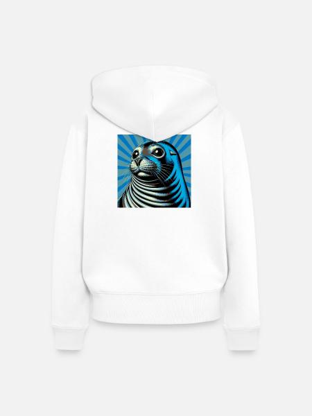 Siegel - Frauen Premium Bio Zip Hoodie - Weiß