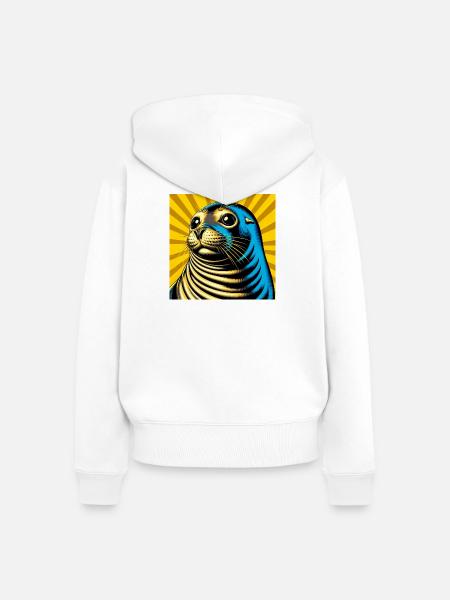 Siegel - Frauen Premium Bio Zip Hoodie - Weiß