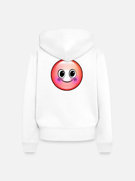 Niedliche Rote Blase - Frauen Premium Bio Zip Hoodie - Weiß