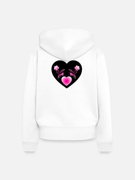 Blumen - Frauen Premium Bio Zip Hoodie - Weiß