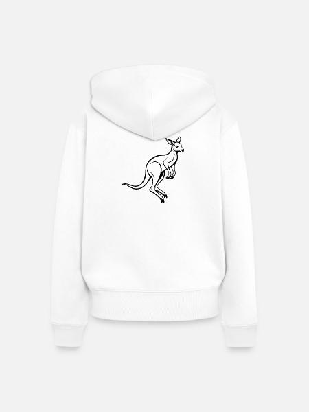 Känguru-Springen - Frauen Premium Bio Zip Hoodie - Weiß