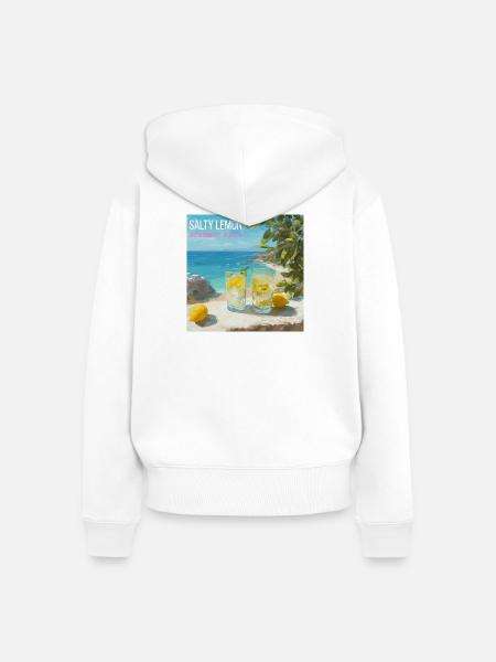 Salty Lemon Strandzauber 87 - Frauen Premium Bio Zip Hoodie - Weiß