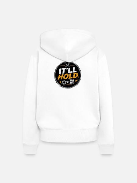 Es hält das Gearhead-Patch - Frauen Premium Bio Zip Hoodie - Weiß