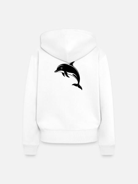 Delfin - Frauen Premium Bio Zip Hoodie - Weiß