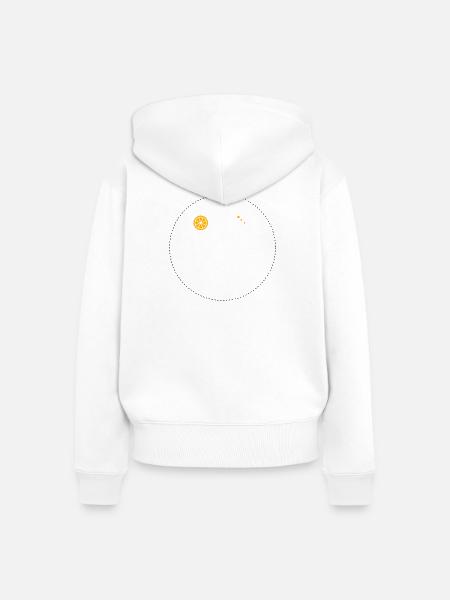 Zitrus Orbit Druck - Frauen Premium Bio Zip Hoodie - Weiß