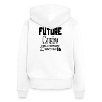 Future Cousine Chargement En Cours - Sweat à capuche zippé Premium bio Femme - blanc - Dos - AI Model Female 172 light (172cm)