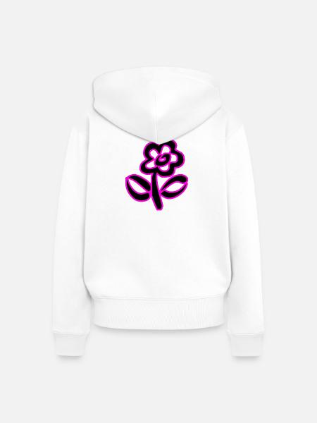 Blumen - Frauen Premium Bio Zip Hoodie - Weiß