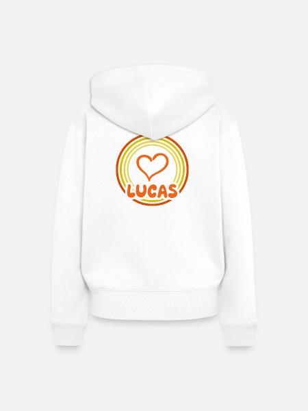 Lucas - Frauen Premium Bio Zip Hoodie - Weiß