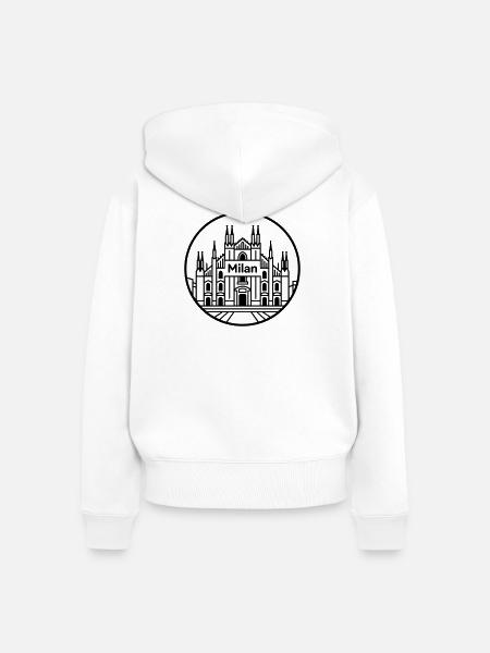 Mailand - Frauen Premium Bio Zip Hoodie - Weiß