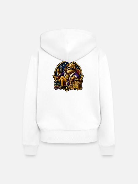 König des Mindsets - Frauen Premium Bio Zip Hoodie - Weiß