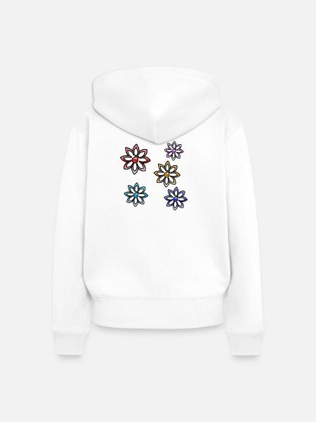 Blumen - Frauen Premium Bio Zip Hoodie - Weiß