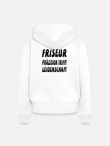 Friseur - Frauen Premium Bio Zip Hoodie - Weiß
