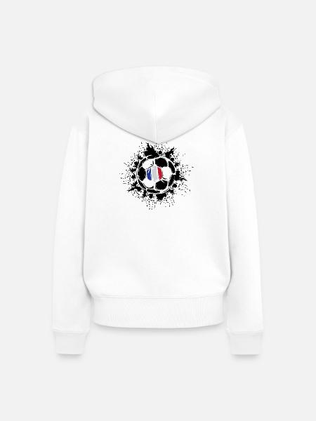 Ballexplosion Frankreich Fußballteam - Frauen Premium Bio Zip Hoodie - Weiß