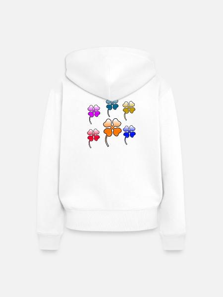 Blumen - Frauen Premium Bio Zip Hoodie - Weiß